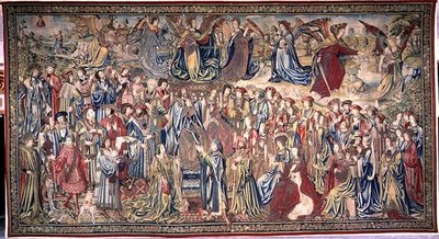 Nathan bebreider David, billedvev av David og Batseba, ca. 1510-15 (teppe) av Flemish School
