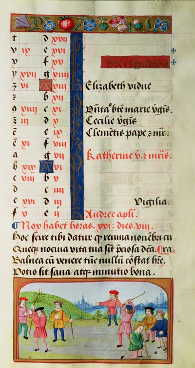 November: Game of Golf, fra en timebok av Flemish School