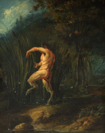 Pan og Syrinx (olje på panel) av Flemish School