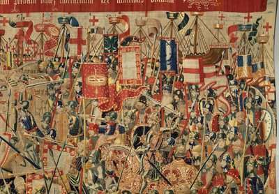 Parish museum for gobeliner (Parish Museum of Pastrana Tapestries). flamsk billedvev. Ta av Asilah (Take of Asilah, Assault on Asilah, De inname van Arzila). Seriens erobringer av kong Alfonso I av Portugal. Tournai. av Flemish School