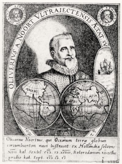 Portrett av Oliver Noort (1558-1627) i en alder av 42 av Flemish School