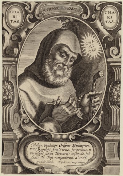 Portrett av den hellige Frans av Paola av Flemish School