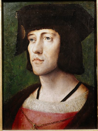 Portrett av en ridder av Order of the Golden Fleece Maleri av den flamske skolen på 1400- eller 1500-tallet. Lisboa, museum for antikk kunst av Flemish School