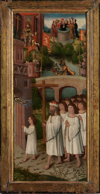 Scener fra legenden om det hellige kors (olje på panel) av Flemish School