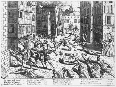 Scener av det spanske raseriet ved Antorff, 1576 av Flemish School