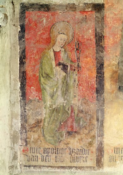 St. Apollonia, veggmaleri fra krypten, ca. 1480-1540 av Flemish School