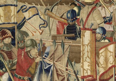 Tapet som viser erobringene av kong Alfonso V av Portugal (Conquistas de Alfonso V de Portugal), Tournai. Detalj. (Ull og silke) av Flemish School