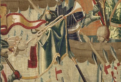 Tapet som viser erobringene av kong Alfonso V av Portugal (Conquistas de Alfonso V de Portugal), Tournai. Detalj. (Ull og silke) av Flemish School