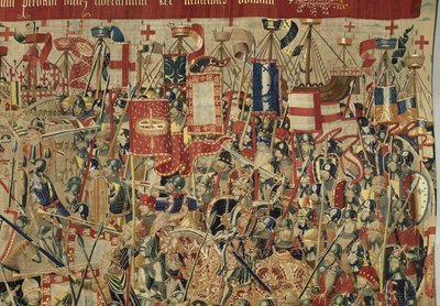 Tapet som viser erobringene av kong Alfonso V av Portugal av Flemish School