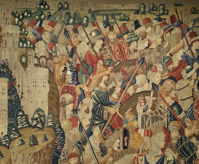 Tapet som viser erobringene av kong Alfonso V av Portugal av Flemish School