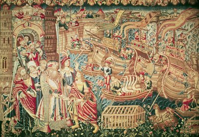 Ankomsten til Vasco da Gama (ca. 1469-1524) i Calcutta, 20. mai 1498 av Flemish School