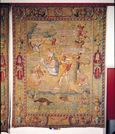 Sommerfugljakten, fra Les Amours de Gombault et de Macee, Brugge verksted, 1500-1600-tallet av Flemish School