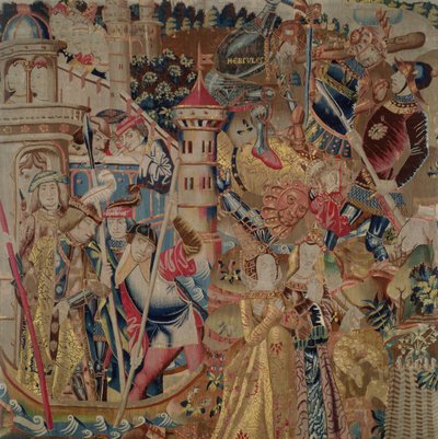 Erobringen av Ile aux Moutons, fra Histoire dHercule av Flemish School