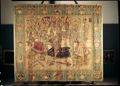 The Tournament, vertikalt vevteppe fra verkstedet i Brussel, ca. 1497 av Flemish School