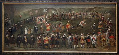 Medlemmene av syltetøyet til Saint Barbe av Dunkerque i 1633. Anonymt flamsk maleri, olje på lerret av Flemish School
