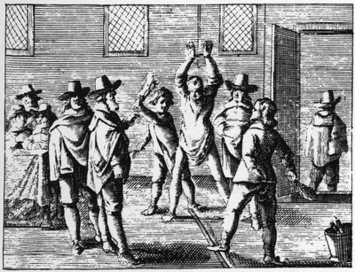 Wizard Whipping by Children - Gravering fra 1725 i "" La Sorcellerie demasquee "" (