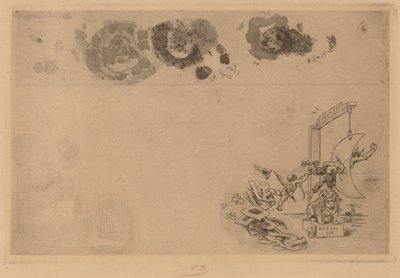 Belgisk grense, Bill of Disorder Frontiere de Belgique. Billet a Desordre, 1871. av Félicien Rops