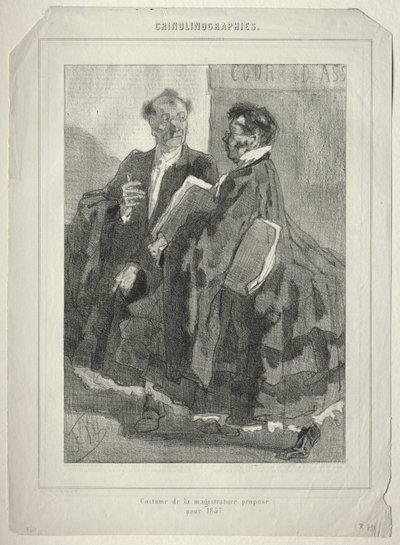 Crinolinographys (Costume of the magistracy foreslått for 1857) av Félicien Rops