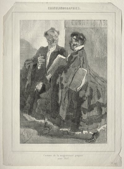 Krinolinografier. Rettsdrakt foreslått for 1857. av Félicien Rops