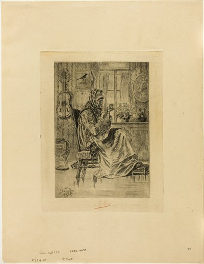 Gammel kvinne med en nål av Félicien Rops