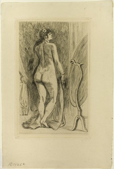 Stående kvinne med pels av Félicien Rops