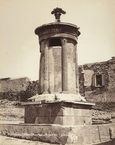 Monument til Lysicrates, som ligger i byen Athen av Félix Bonfils