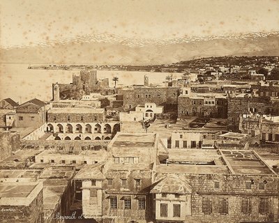 Panoramautsikt over Beirut, Libanon av Félix Bonfils
