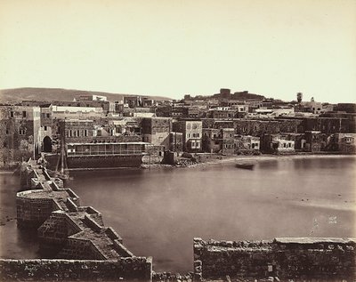 Panoramautsikt over en by i Israel av Félix Bonfils