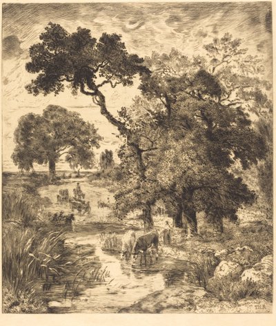 Kveld av Félix Bracquemond after Théodore Rousseau