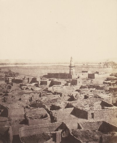 Edfu, General Aspect of the City sett fra Central Platform of the Py..., 1851-52, trykt 1853-54. av Félix Teynard