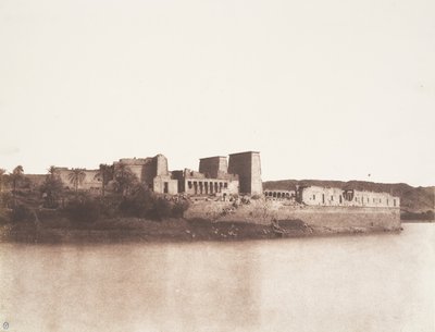 Island of Fileh Philæ, generell utsikt tatt fra nordvest ved punkt A, 1851-52. av Félix Teynard