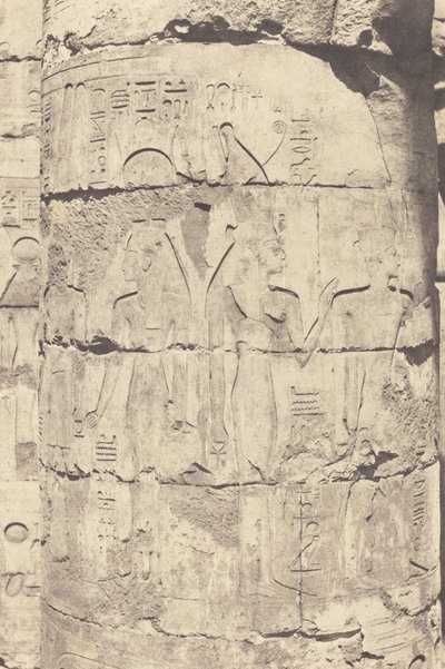 Karnak Theben, Palace--Hypostyle Hall--Central Colonnade--Decoration of a Fut, 1853. av Félix Teynard