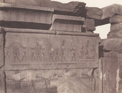 Karnak Theben, palass - konstruksjon av granitt - utskåret dekorasjon..., 1851-52, trykt 1853-54. av Félix Teynard