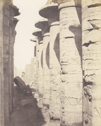 Karnak Theben, Palace - Hypostyle Hall - Central Colonnade Sett fra ..., 1851-52, trykt 1853-54. av Félix Teynard