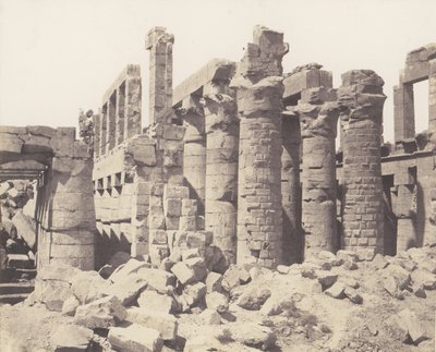 Karnak Theben, Palace - Hypostyle Hall - General View hentet fra Point Q, 1851-52, trykt 1853-54. av Félix Teynard
