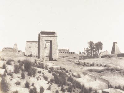 Karnak Theben, generell utsikt over ruinene tatt fra punkt B, 1851-52, trykt 1853-54. av Félix Teynard