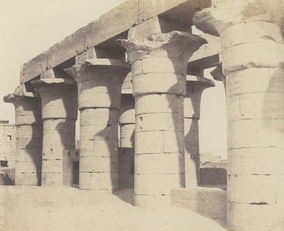 Louksor Thèbes. Construction Centrale - Grande Colonnade, 1851-52, trykt 1853-54. av Félix Teynard