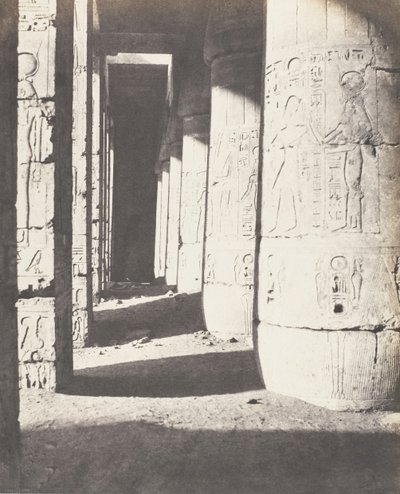 Medinet-Abou Theben, Later Constructions - Second Court - Ga..., 1851-52, trykt 1853-54. av Félix Teynard