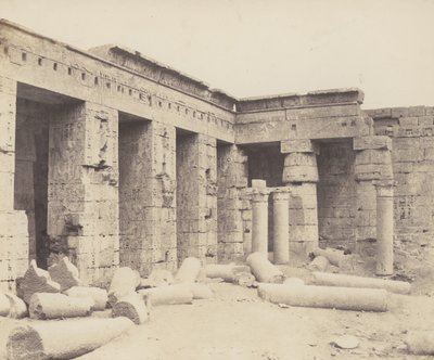 Medinet-Abu Theben. Senere konstruksjoner - Second Court, 1851-52, trykt 1853-54. av Félix Teynard