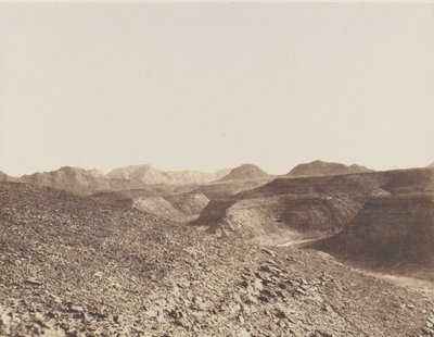 Nubia, Ibrims omgivelser, Arabian Chain - View of a Ravine, 1851-52. av Félix Teynard