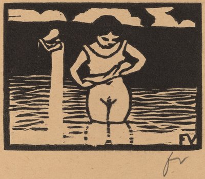 Jente som løfter skjorta av Félix Vallotton