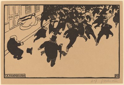 La Manifestation (Demonstrasjonen) av Félix Vallotton
