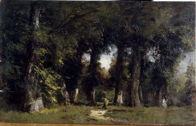 Skogkant (foran), animert landskap (bak), mellom 1850 og 1860 (olje på tre) av Félix Ziem