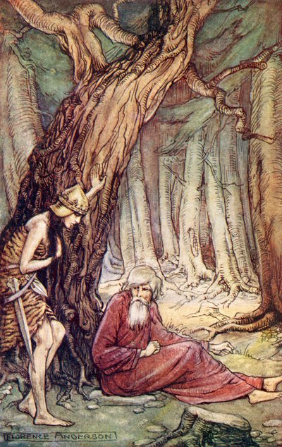 Boadicea and the Druid, fra diktet Boadicea av William Cowper, fra Reading from Historical Romances, utgitt 1914 av Florence Anderson