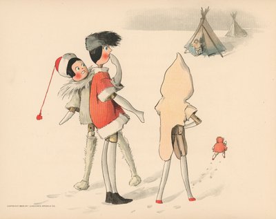 Illustrasjon for The Golliwoggs Polar Adventures av Florence K. Upton