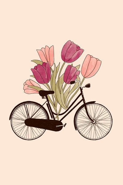 Sykkel og blomst: Amsterdam, 2022 (digital) av Florent Bodart