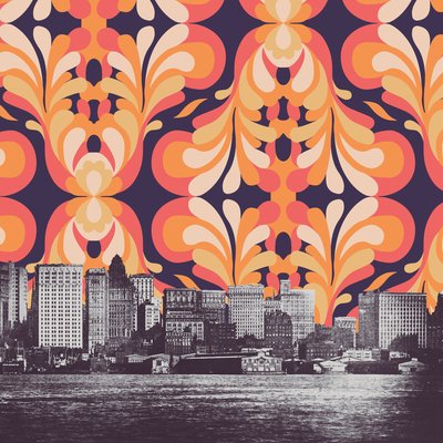 Fargerik himmel over New York av Florent Bodart