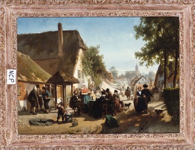Lunsj på vertshuset, 1886 av Florent Nicolas Crabeels