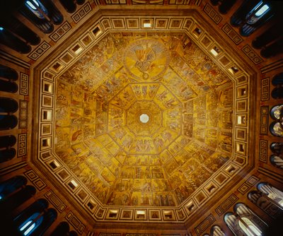 Kuppelformet tak i St Johns Baptistry, Firenze (mosaikk) av Florentine School