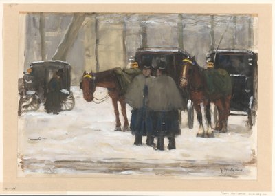Vogner og kusker i snøen av Floris Arntzenius